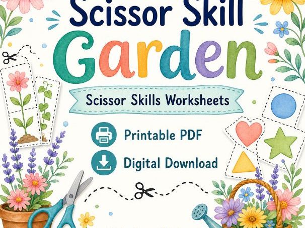 Scissor Skill Garden Activity Worksheets
