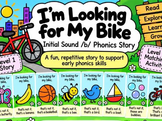Initial Sound /b/ Phonics Story | I’m Looking for My Bike | SEND Phonics Activity
