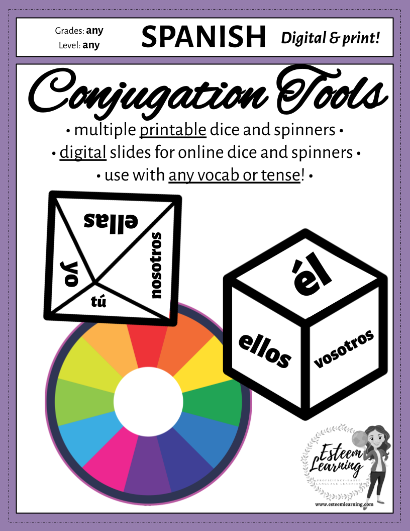 Subject Pronoun and Conjugation Practice Tools & Games Spanish