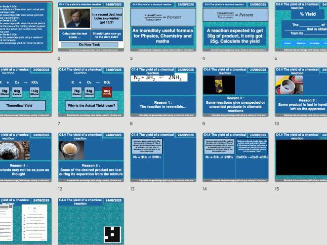 AQA GCSE Chemistry C4.4 – The Yield of a Chemical Reaction (T) | Editable Lesson, Worksheets & Answe