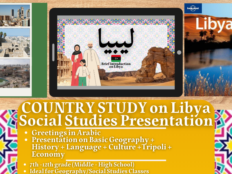 Libya Country Study - Geography + Social Studies Presentation - Maghreb