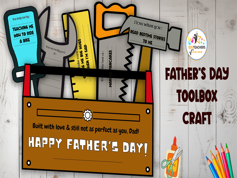 Father’s Day Toolbox Craft – Writing Activity for Kids