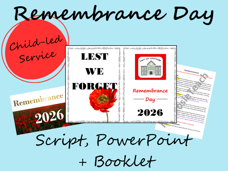 Child-led Remembrance Day Service (Script, PowerPoint + Booklet)
