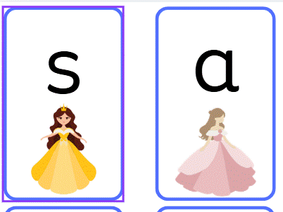 Phase 2 Princess Phonics Flashcards