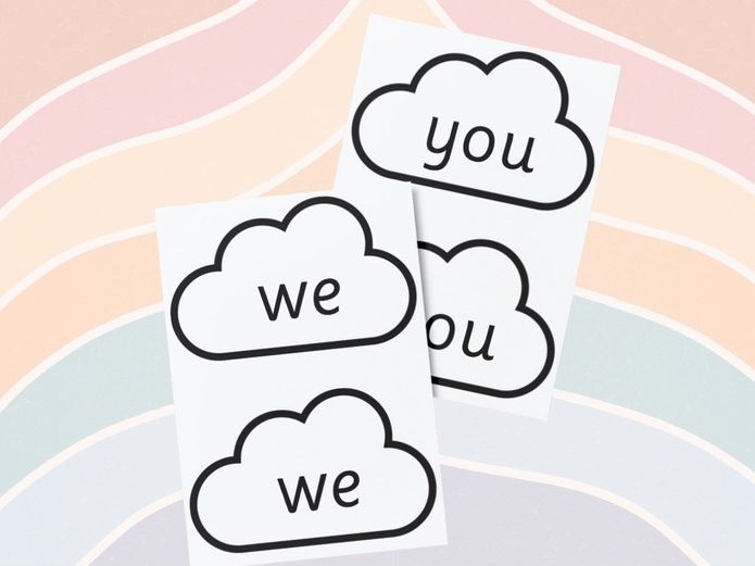 Phonics - Tricky Word Clouds Phase 3