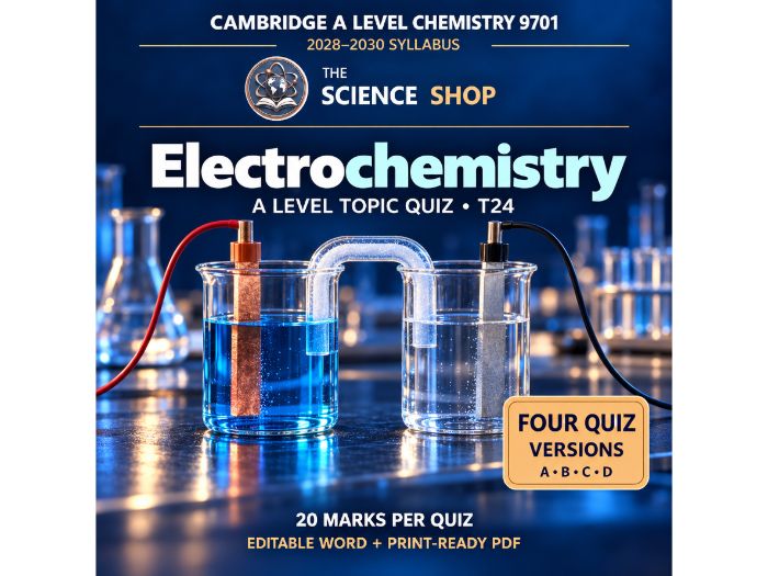 Electrochemistry | Cambridge A Chemistry 9701 | 4 Revision Quizzes