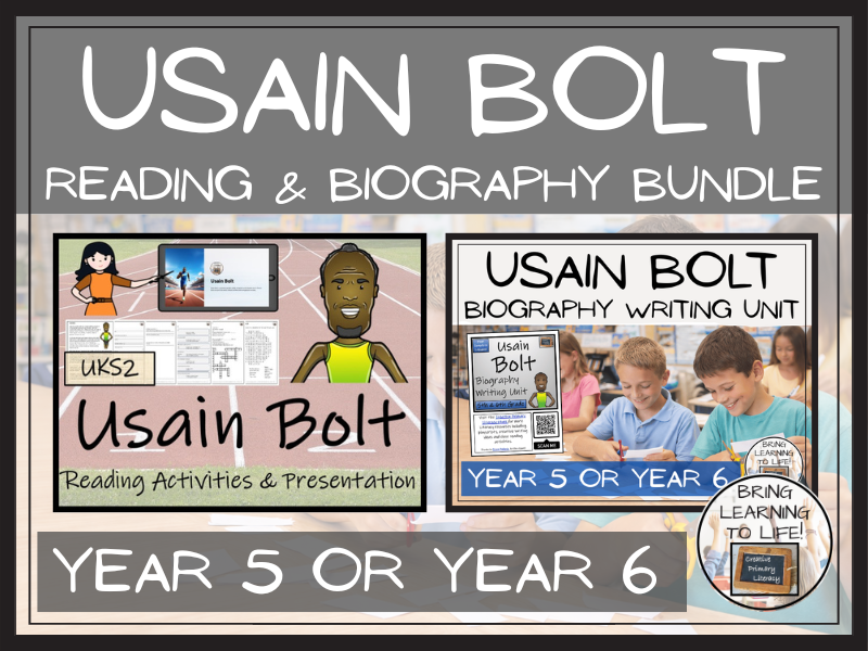Usain Bolt Reading Comprehension and Biography Bundle | UKS2