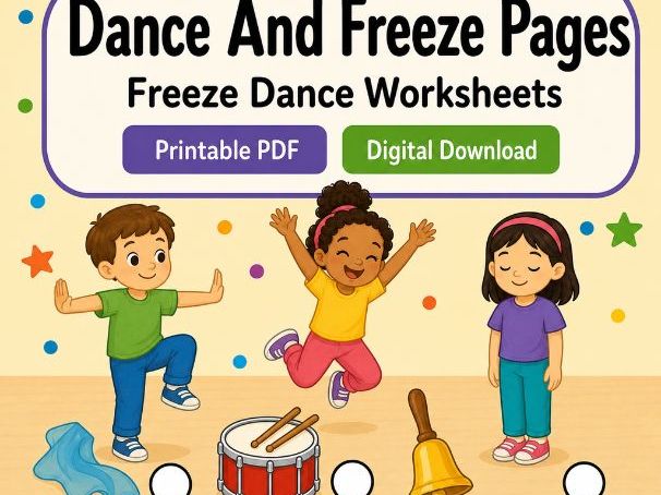 Dance and Freeze Worksheets for Kids