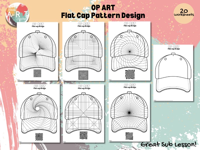 Op Art Flat Cap Design 20 Worksheets