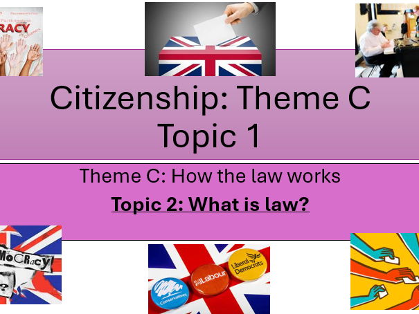 Citizenship (GCSE) Theme C - How the law works: Topic 2 What is law?