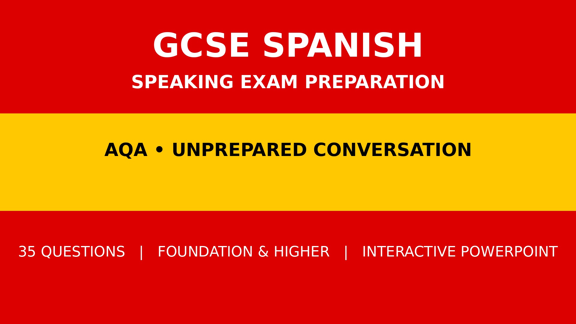GCSE Spanish Speaking Exam Preparation – Unprepared Conversation AQA ...