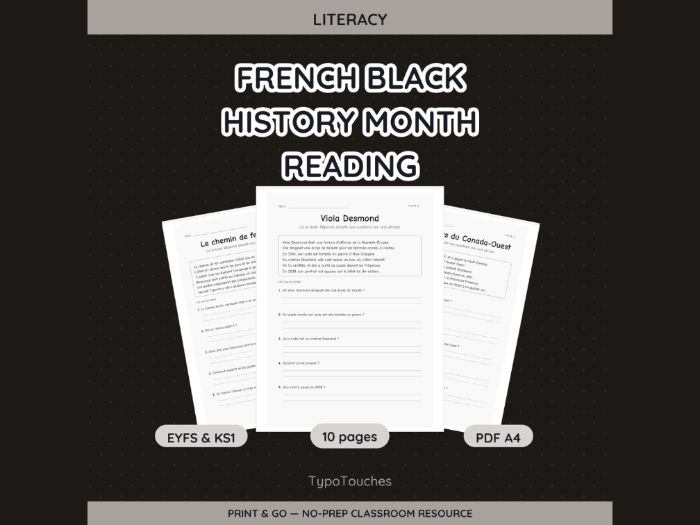 French Black History Month Reading | 10 pp