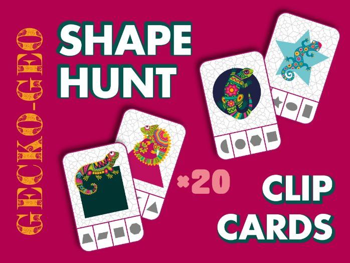 SHAPE HUNT - Clip Cards - Learn Geometry Through Play