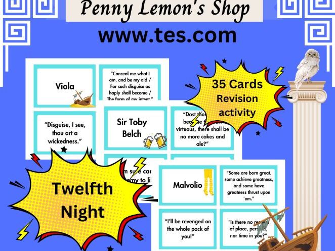 Twelfth Night Quote cards