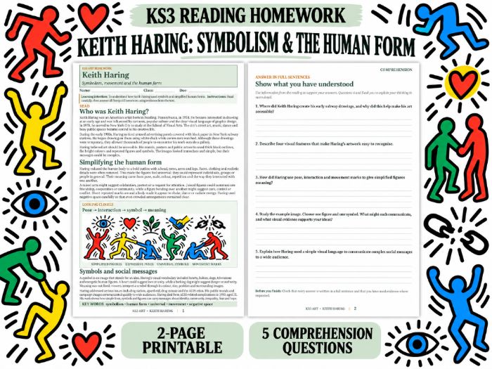 Keith Haring Symbolism & Human Form Reading Comprehension | KS3 Art