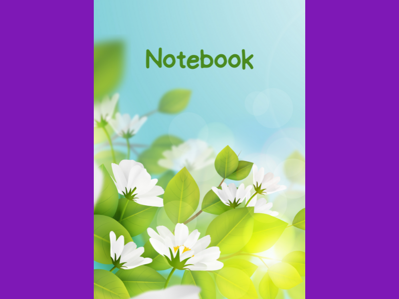 Daisies and Green Leaves A4 Lined Notebook