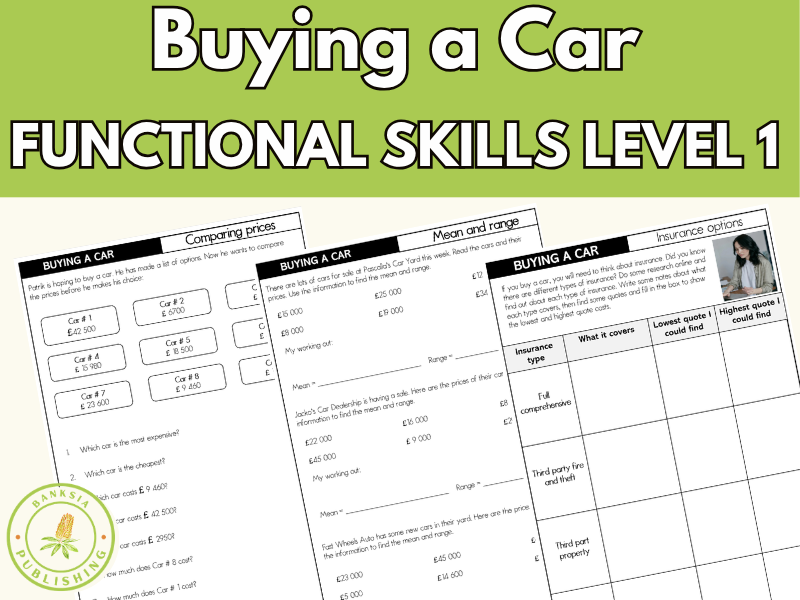 Buying a car Functional Maths Level 1