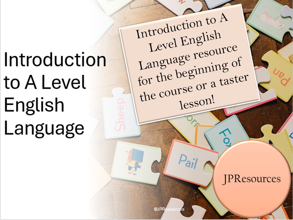 Introduction to A Level English Language