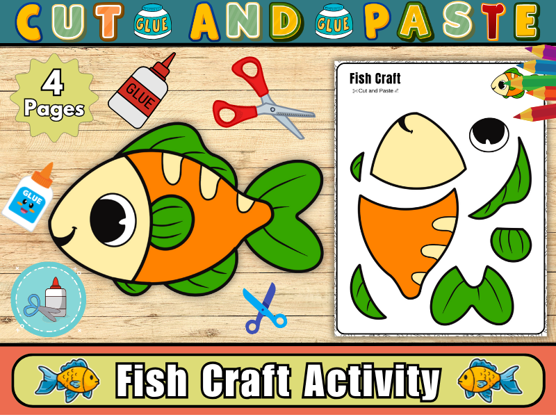 Fish Craft Activity-Ocean and Sea Animal Craft Activities-Sea Life Craft Activities