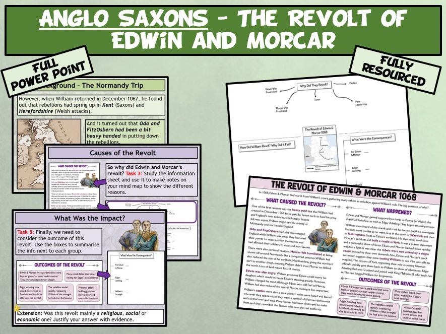 GCSE Anglo Saxons L13 - The 1068 Revolt of Edwin and Morcar
