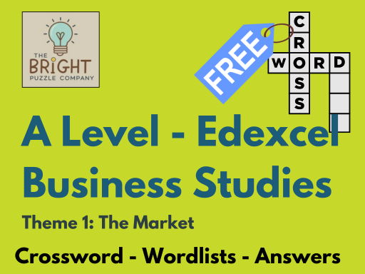 A Level Business Studies - Edexcel - Crossword Puzzle - The Market