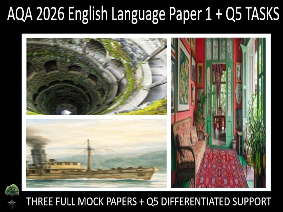 Three AQA 2026 GCSE English Language Paper 1 Mocks | Q5 TASKS