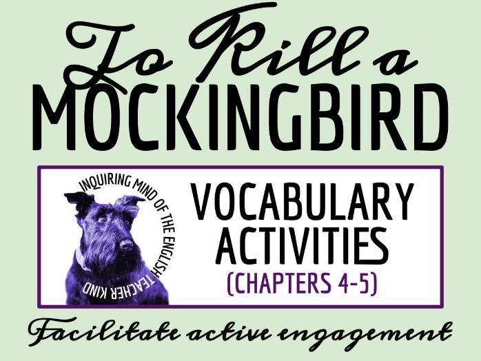 To Kill a Mockingbird Chapters 4 & 5 Vocabulary Worksheet, Crossword Puzzle & Word Search