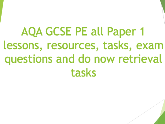 AQA GCSE PE - Components of fitness lessons, resources, retrieval, exam questions and answers