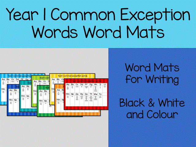 Year 1 Common Exception Words Word Mats - KS1 Spelling & Writing