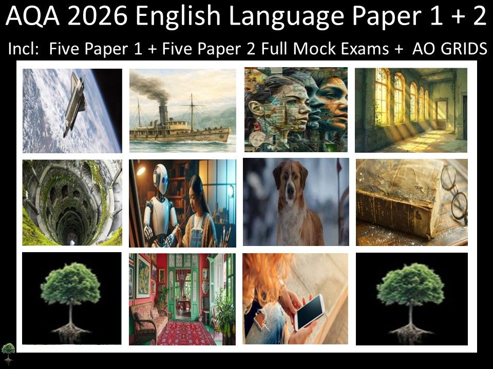 Ten AQA 2026  English Language Paper 1 + 2 Mocks | AO GRIDS
