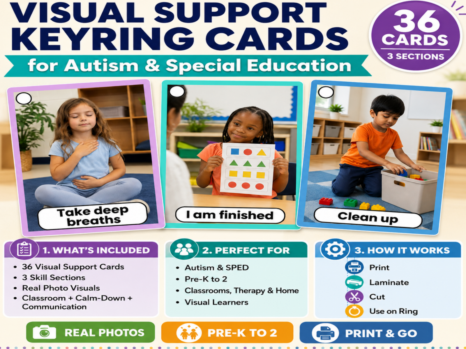 Autism Visual Support Cards | Real Photos | Teaching Resources