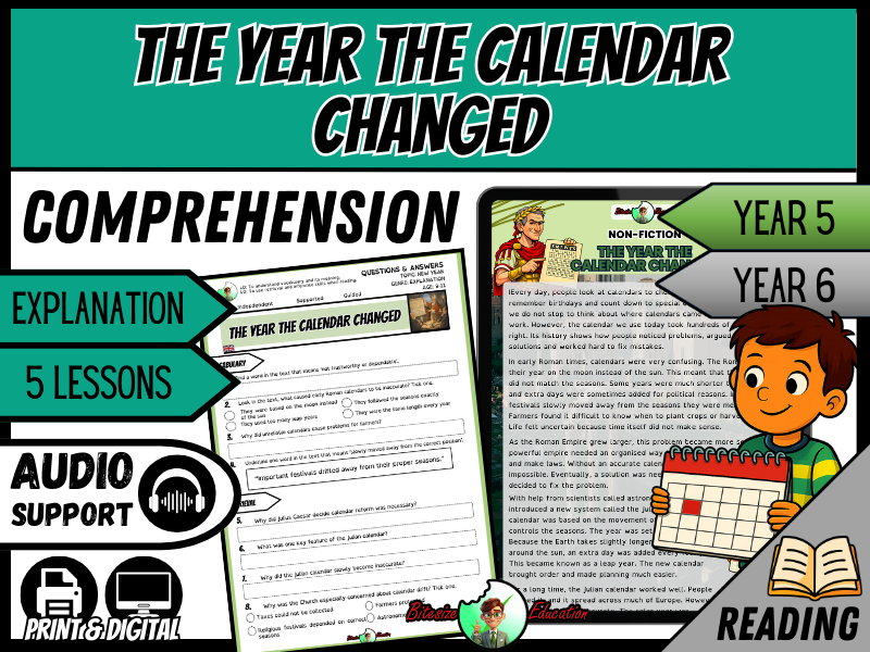 The Year The Calendar Changed | Reading Comprehension | Year 5/6