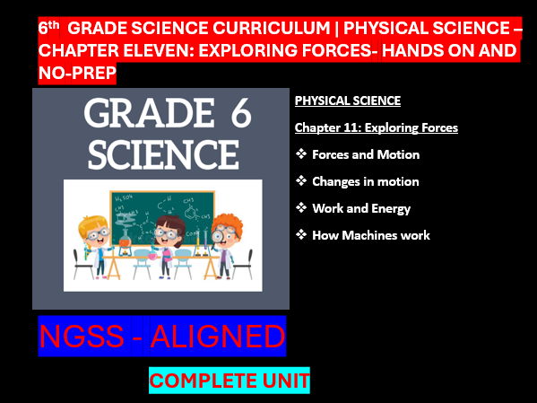 Grade 6 Science Curriculum Physical Science -EXPLORING FORCES | NGSS