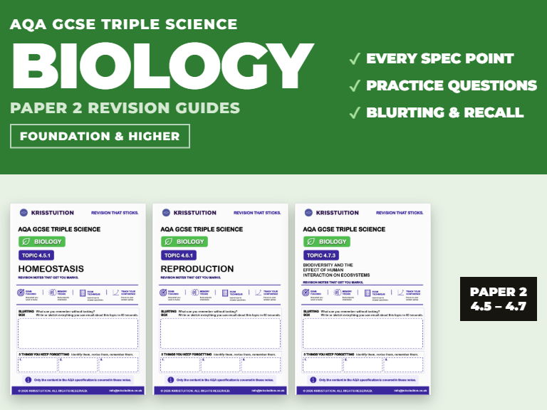 AQA GCSE Triple Science Biology Paper 2 Revision Guides
