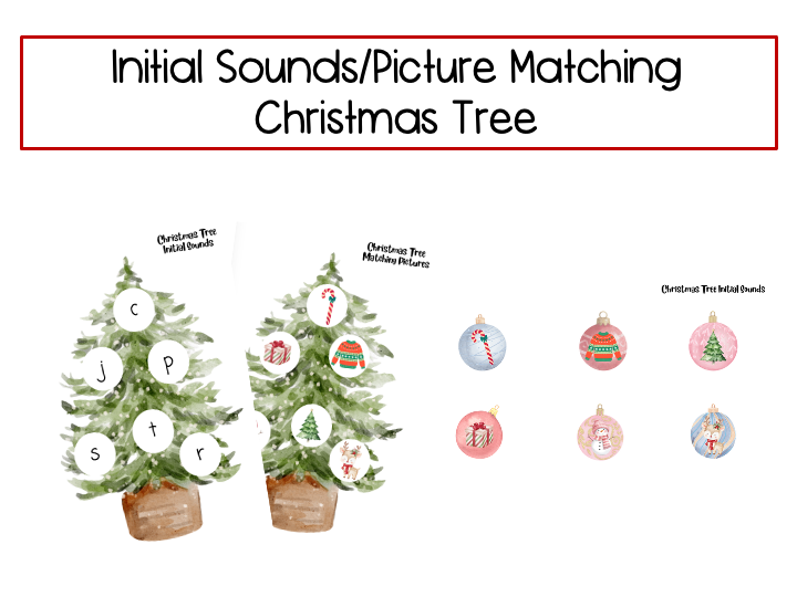 Christmas Tree Initial Sounds/Picture Matching