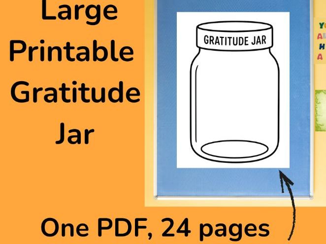 Gratitude Jar Positive Mindset Display Board Resource Activity Poster Kit