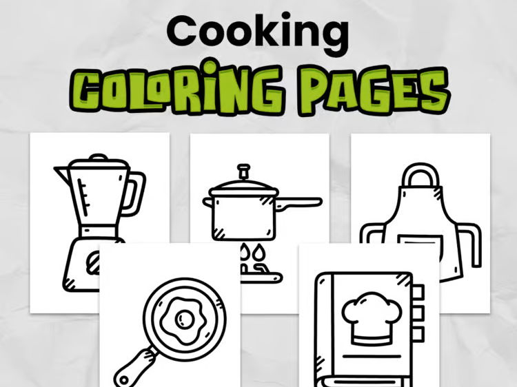 Cooking Coloring Pages | Easy, Print & Go Activity for Kindergarten & Elementary