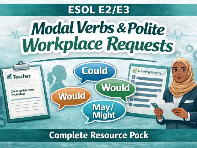 Modal Verbs for Polite Workplace Requests – ESOL E2/E3 Worksheets & Teacher Copies