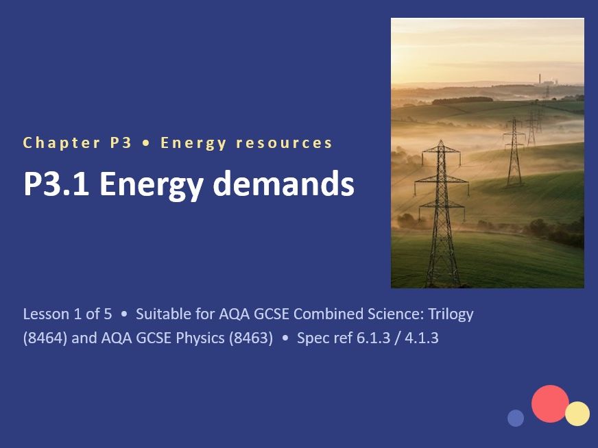 FREE P3.1 Energy Demands  (AQA GCSE Combined Trilogy and Separate Physics)