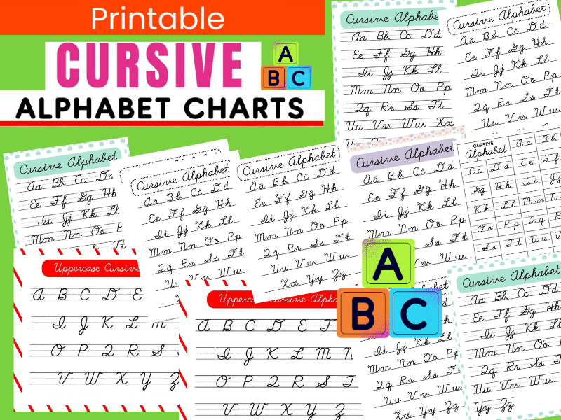 Printable Cursive Alphabet Charts – Perfect for Learning and Practice