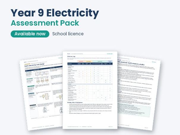 Year 9 Electricity Assessment Pack (school licence)