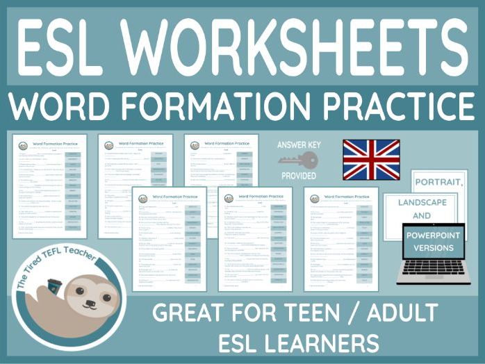 ESL Upper-Int/Advanced Word Formation Practice Worksheets (PPT Version Included)