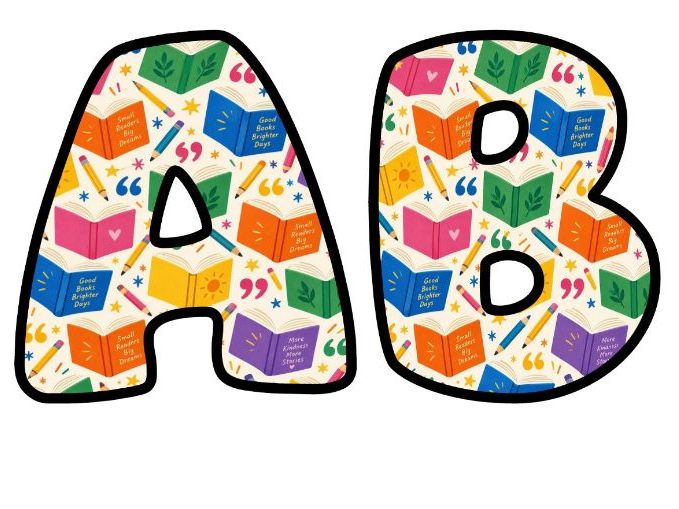 Reading Books and Quotes Bubble Letters | Reading Corner Bulletin Board Letters