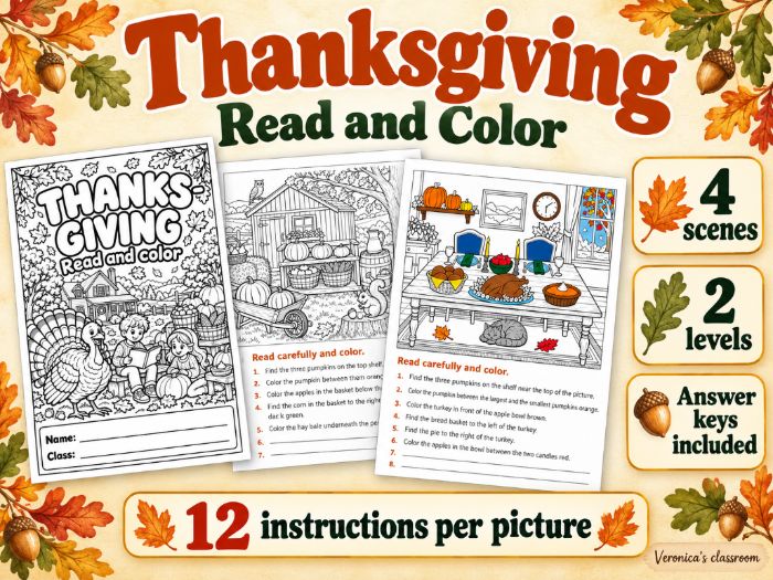 Thanksgiving – Read and Color