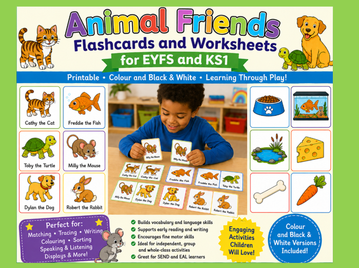 Animal Friends Flashcards / Worksheets