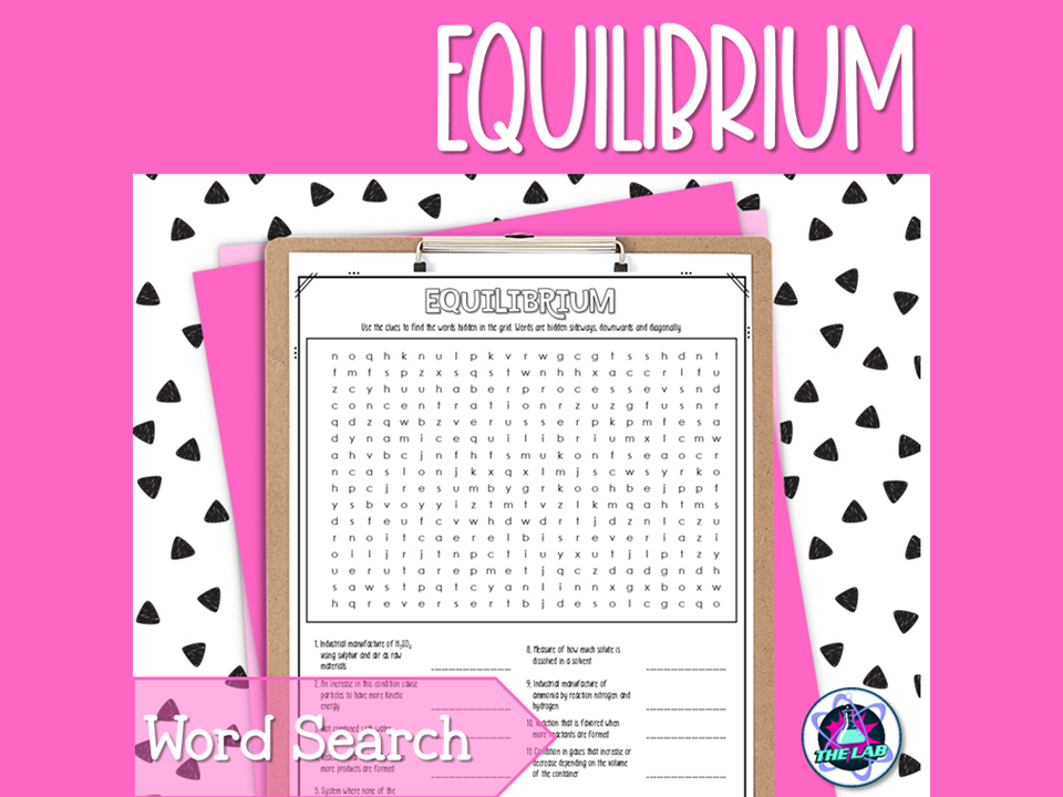 Chemical Equilibrium Word Search
