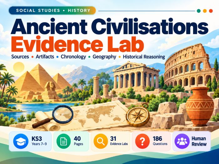 KS3 Ancient Civilisations Evidence Lab  Historical Enquiry & Sources  40 Pages
