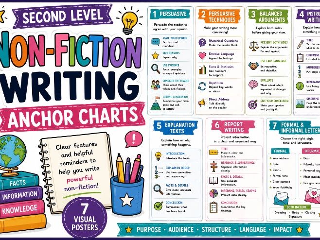 Non-Fiction Writing Second Level/ KS2 Anchor Charts