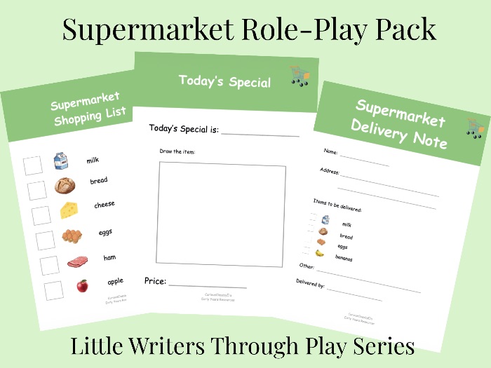 Supermarket Role Play EYFS Writing