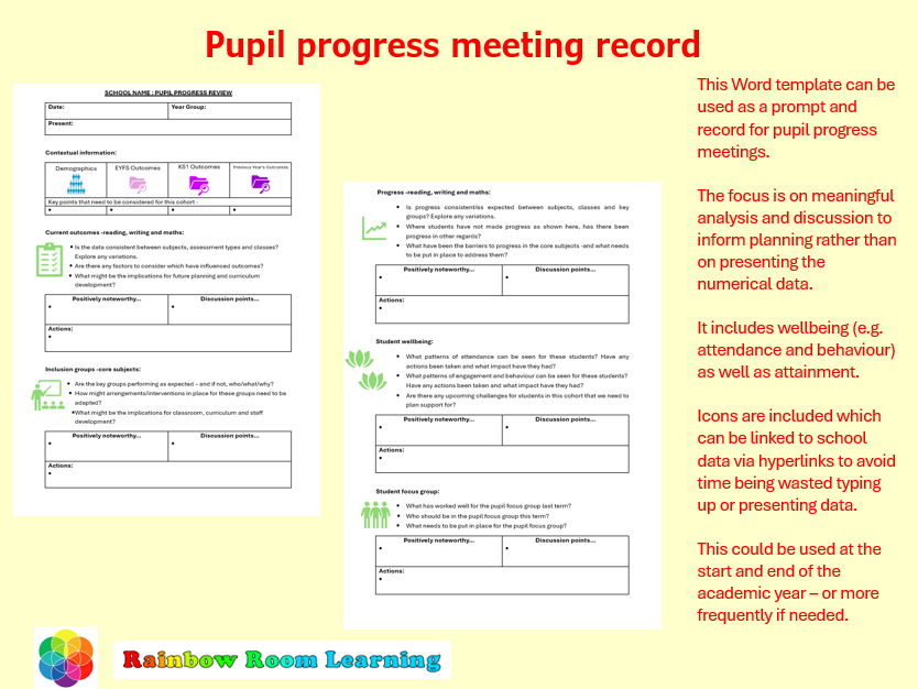 Pupil Progress Meeting Record